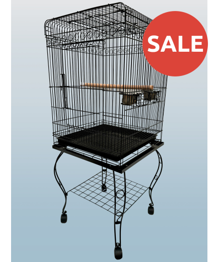 Parrot-Supplies Hawaii Parrot Cage With Stand Black